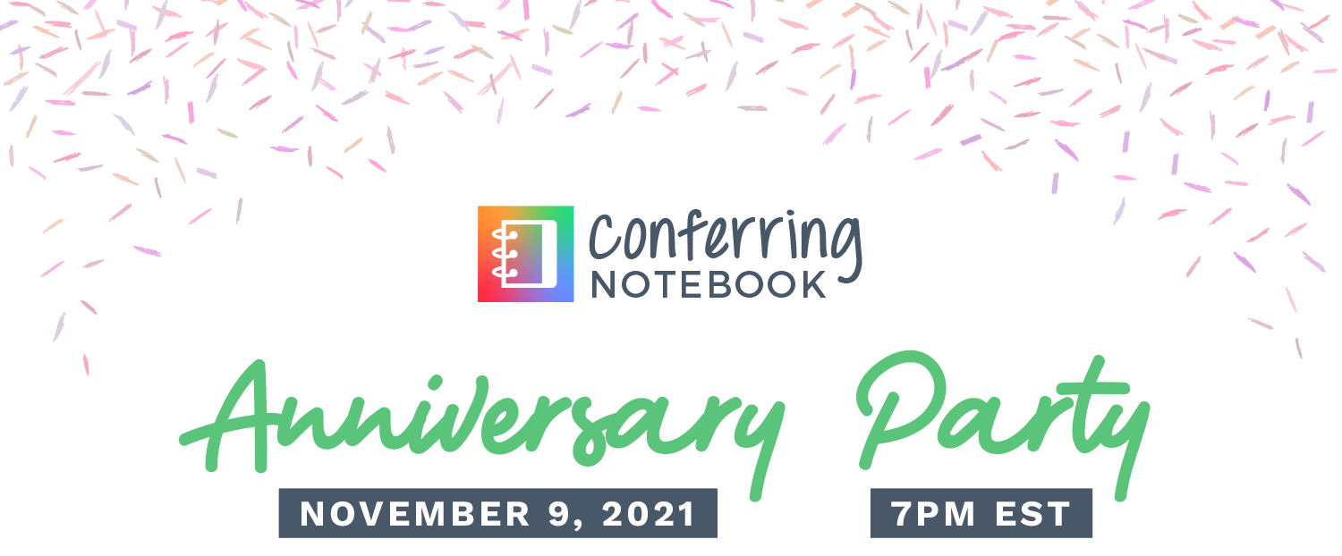 conferring notebook anniversary party